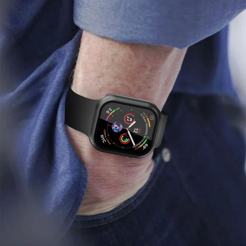 Glass+Cover For Apple Watch case 11 10 9 8 7 6 SE 5 Accessorie Screen Protector iwatch series 46mm 42mm 49mm 44mm 40mm 41mm 45mm