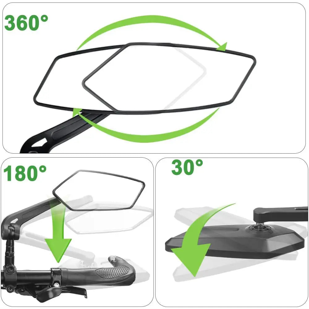 Bicycle Rearview Bike Adjustable 360° Rotate Wide Angle Mirror Road Bike Handlebar Rear View Mirrors Bicycle Accessories