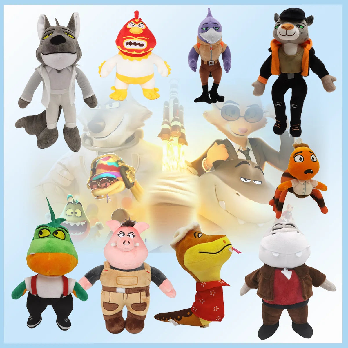 Cute Cartoon Animated Movie The Bad Guys 2 Plush Bird Shark Snake Piranha Plush Toy The Bad Guys Toys Kid Birthday Gift Home Dec