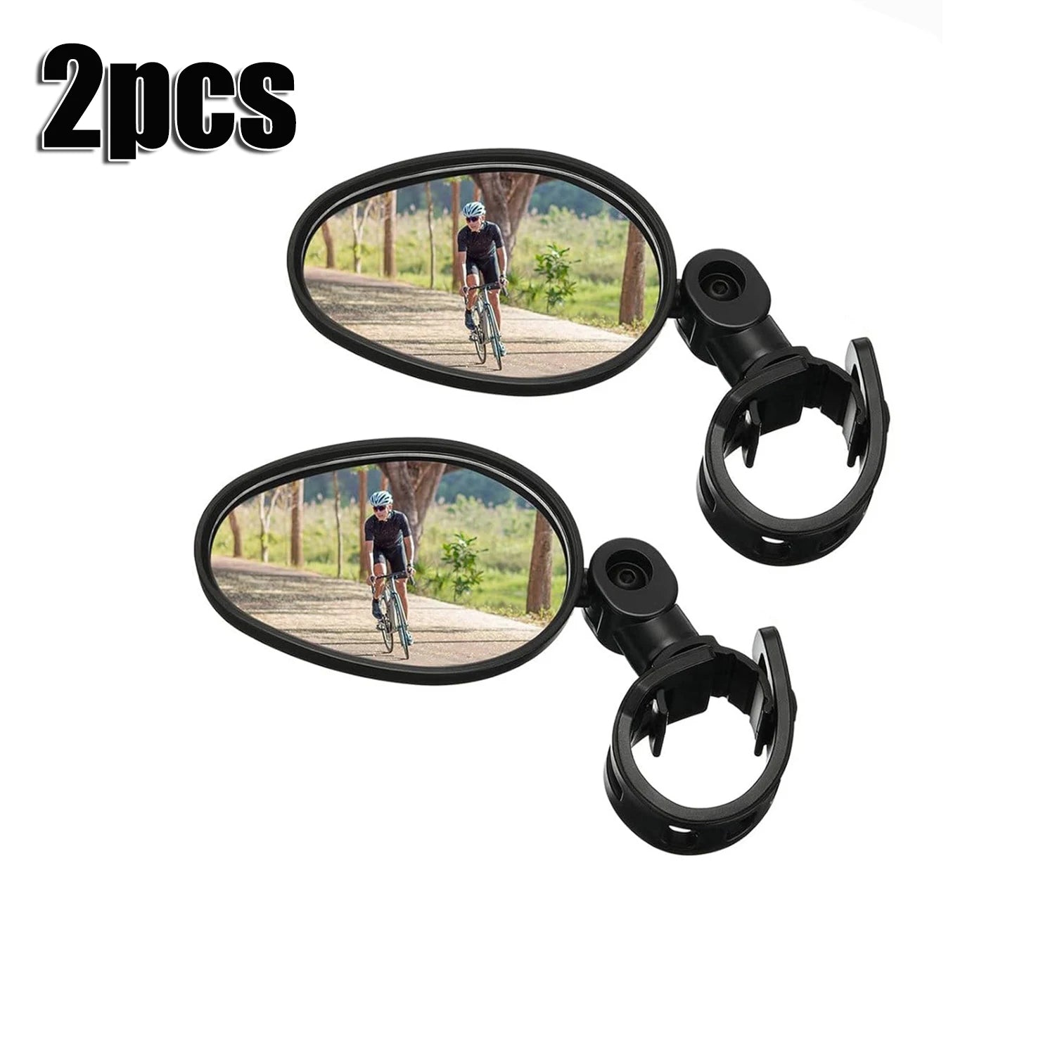 1pcs Bike Rearview Mirror 360° Adjustable Rotatable Handlebar Convex Mirror Safe Wide Angle For Bicycle Cycling Outdoor Sports