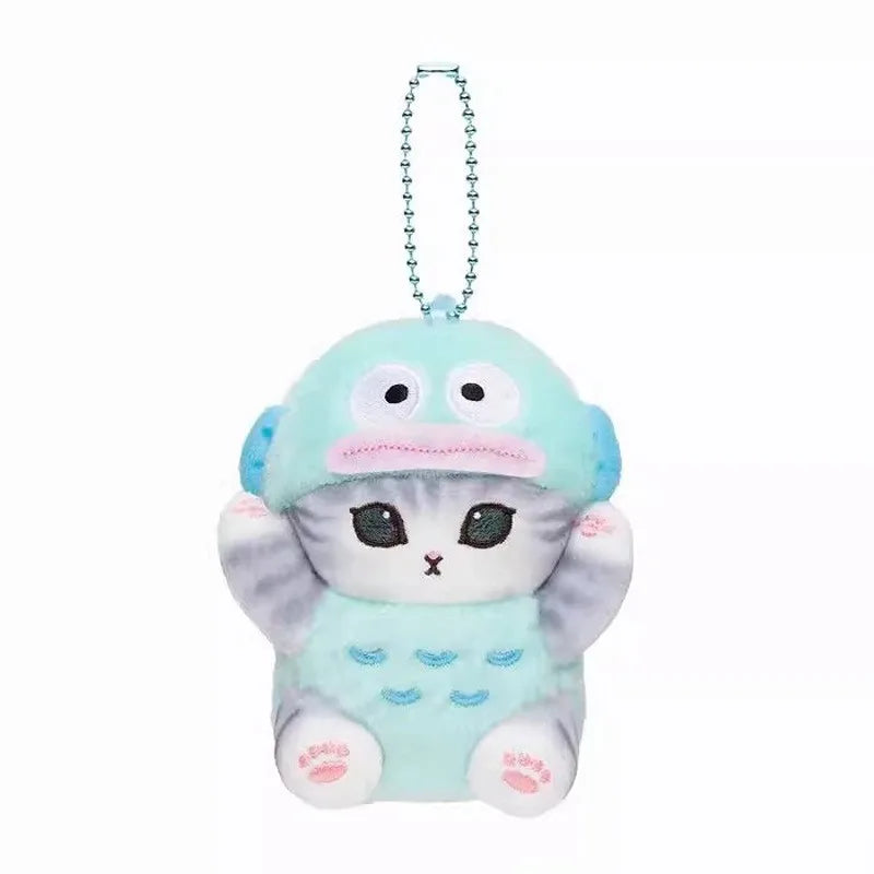 Anime Shark Cat Co Branded Cross-dress Kuromi Hello Kitty Cinnamoroll Plush Toys Collect Decoration Pendant Gift