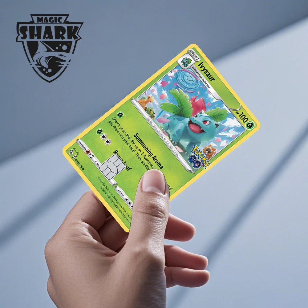 New Bulbasaur Pikachu Charmander Squirtle Mew Gengar Pokemons PTCG Film Skin Cover Sticker for Credit Debit Card