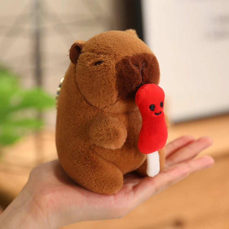 Capybara Plush Toy Pendant Keychain Capibara Cosplay Pokemon Pikachu Disney Stitch Sanrio Kuromi Plushies Stuffed Bag Decor Gift