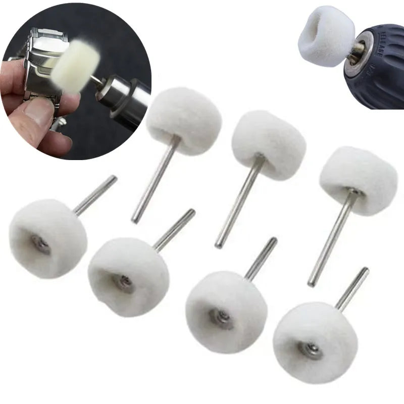 10Pcs Mini grinding sanding head abrasive disc felt 3mm Shank buffing wheels metal Polish Brush Drill Rotary Tool Accessories