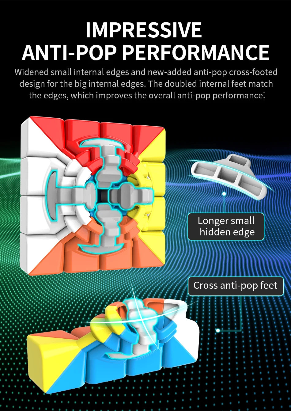 MoYu Meilong4 4x4x4 Magic Cube Meilong Stickerless Speed Cube Puzzle Children Gift Adult Educational Professional Fidget Toys