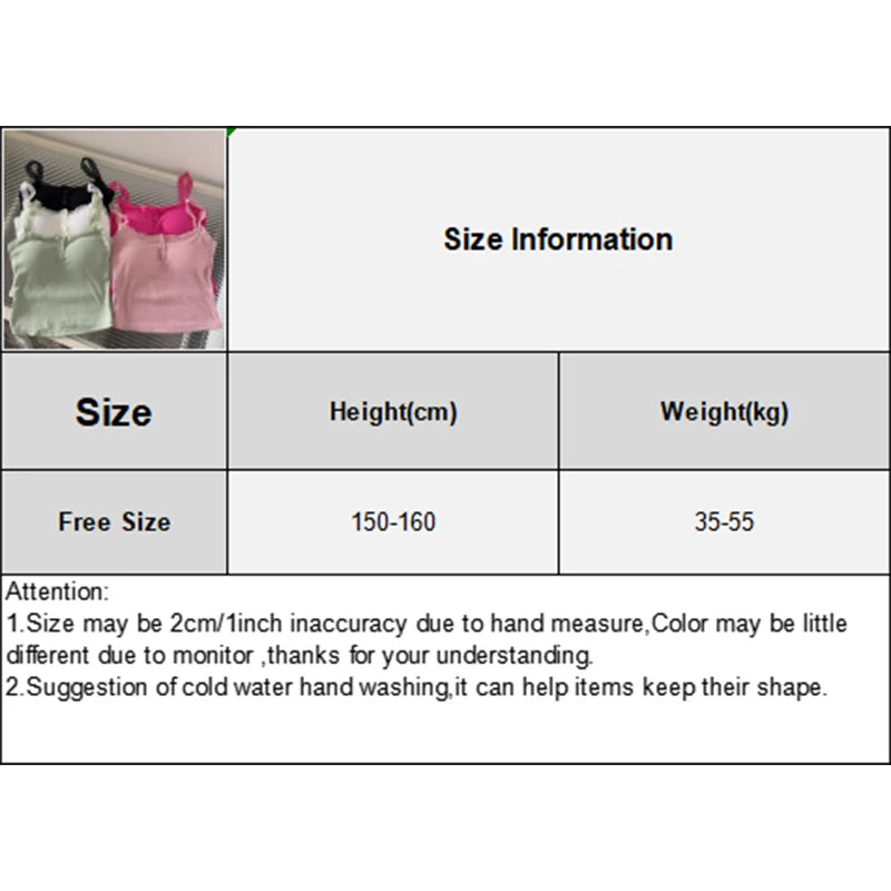 Summer Lace Strap Patchwork Camisole Women Solid Color Sleeveless Buttons Tank Top