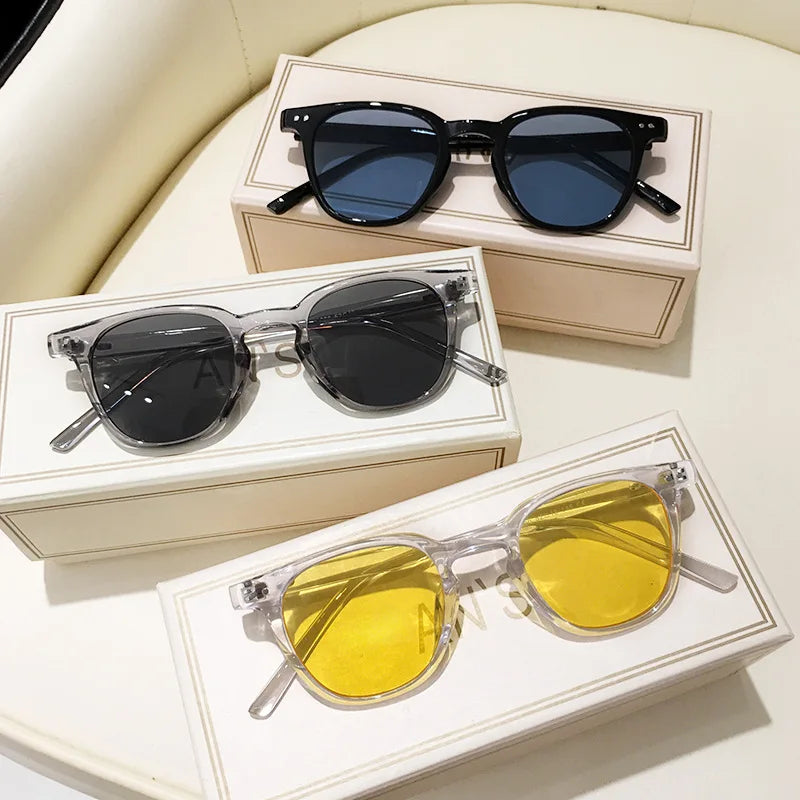 New Vintage Square Sunglasses Women Men Luxury Brand Small Round Sun Glasses Female Small Eyewear Sunglasses for Male Female