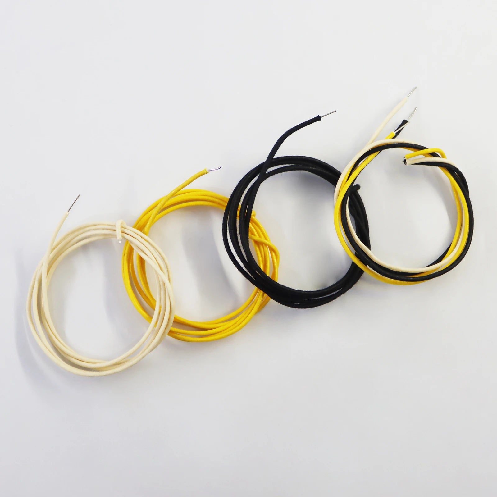 Cloth-covered Waxed Vintage-style Pushback Guitar Wire (white/black/yellow)Pushback Wire for Electric Guitar Upgrade,22 AWG wire