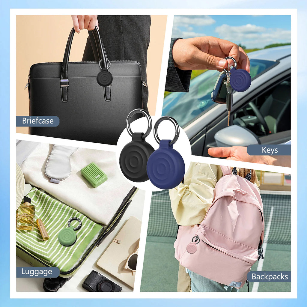 Upgraded Silicone Waterproof Airtag Keychain Holder Case for Airtag, Lightweight Anti-Scratch, for Luggage, Keys, Backpacks