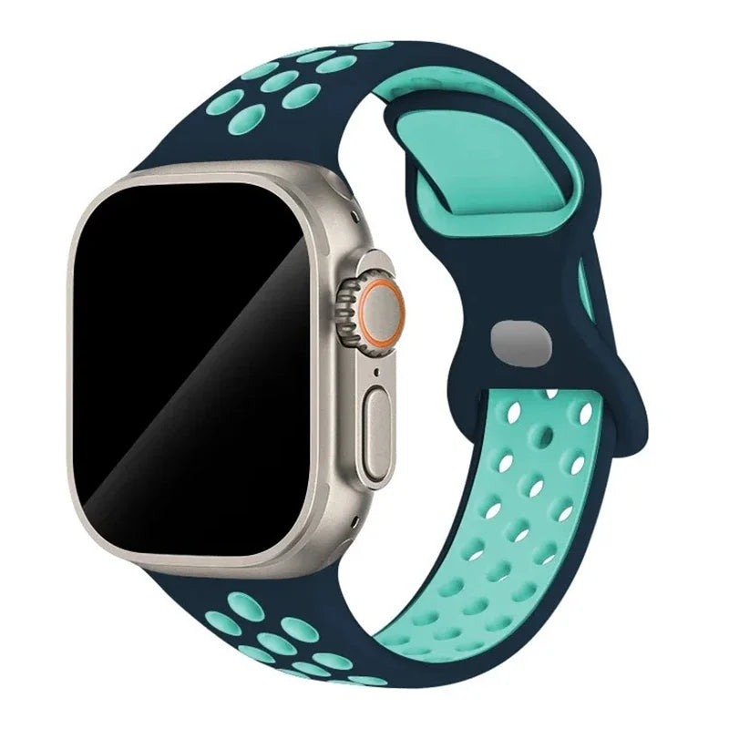 Original Sport Strap for Apple Watch Band 46mm 49mm 45mm 44mm 38 42mm Colored Particles Rubber Band IWatch Ultra 10 9 8 7 6 5 SE