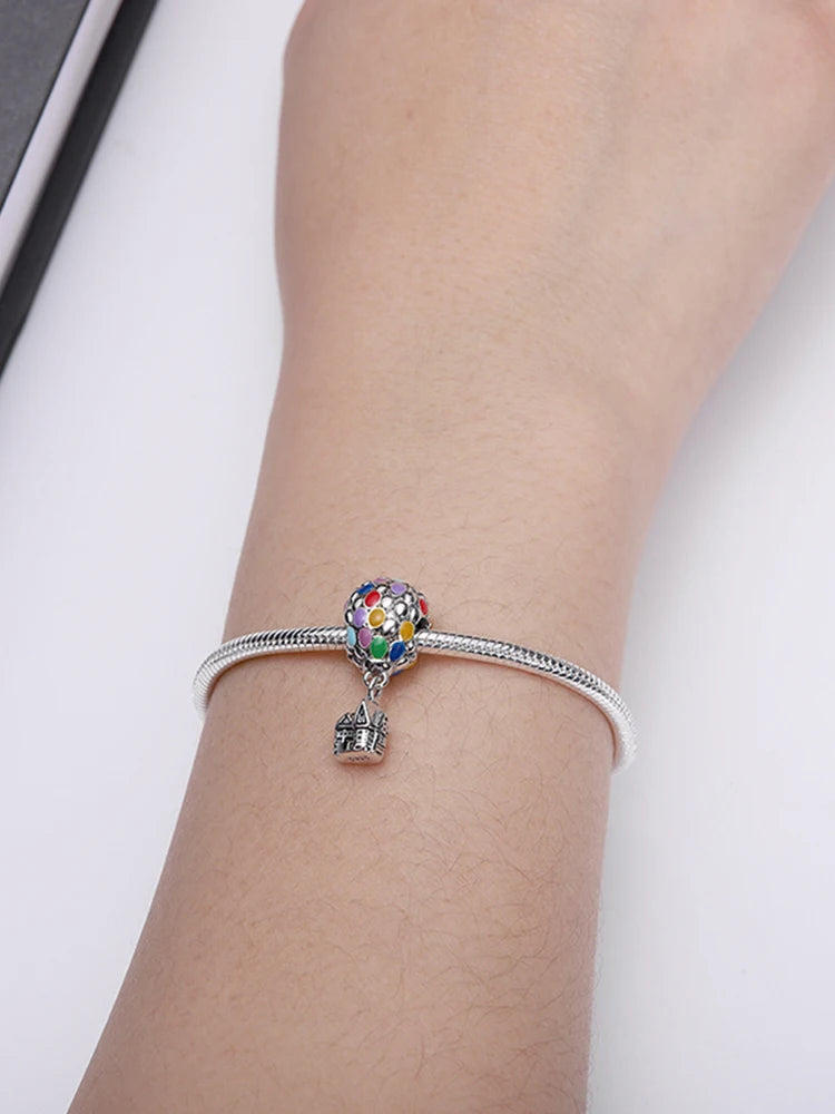 Charms plata de ley Disney Gold Plated Lily Flower Pendant Beads Fits 3mm Bracelets Necklace For Women Luxury DIY Fine Jewelry