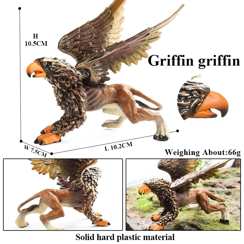 Oenux Original Savage Dinosaurs Myth Dragon Animals Model Fire Bull Octopus Monster Crab Action Figures Kids Collection Toy Gift