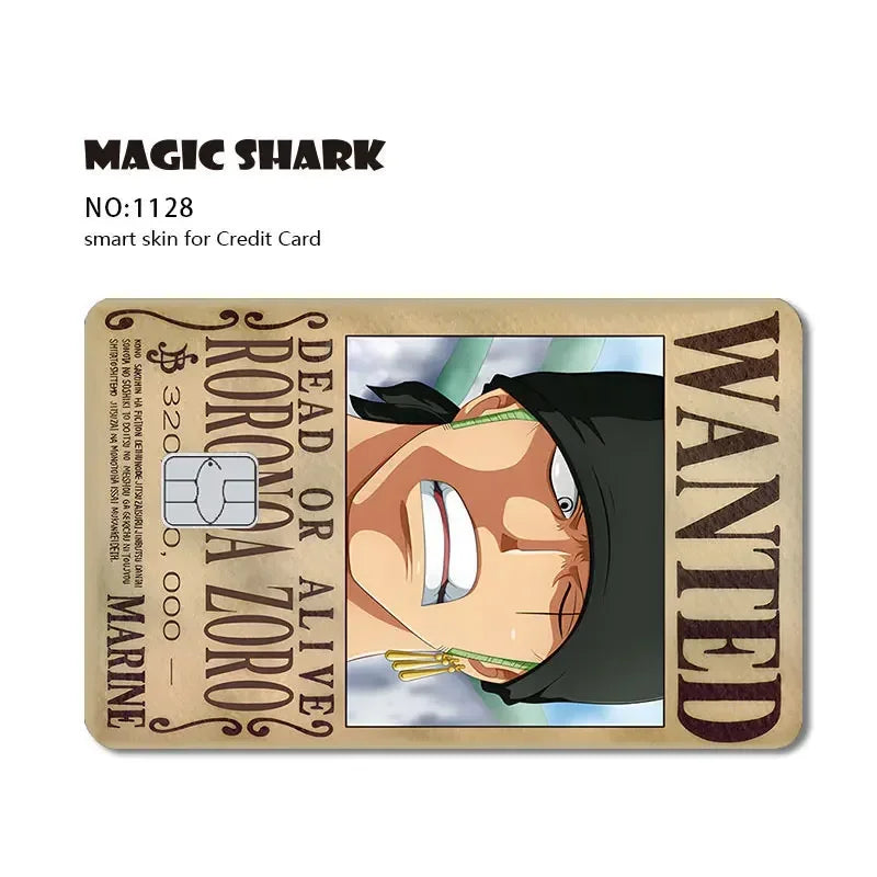 Magic Shark Wanted Anime 3M PVC Matte No Fade Skin Cover Sticker for Metro Debit Credit Card