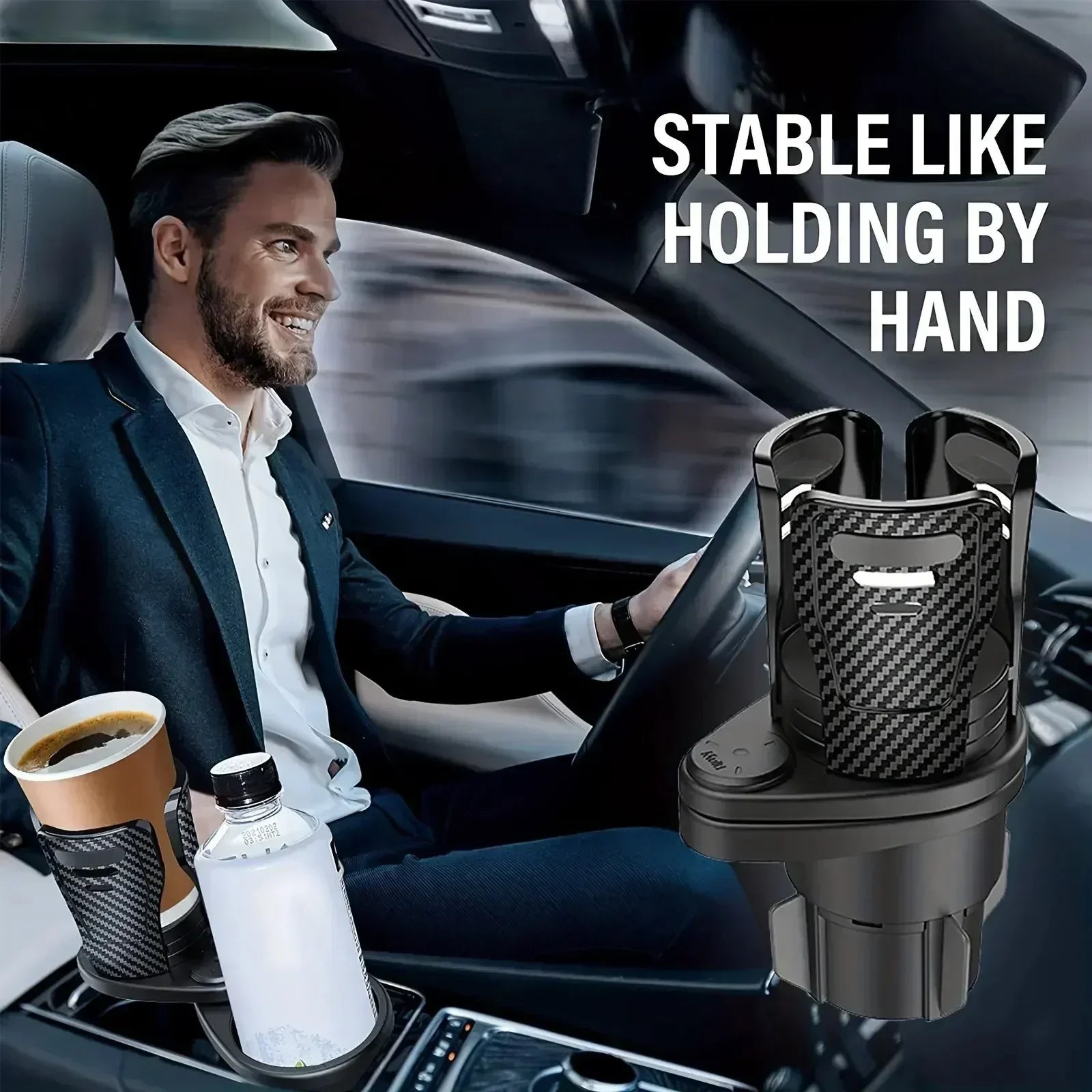 2026 Car Cup Holder Multifunction Adjustable Dual Cup Holder Expander Adapter Car Cup Mount Mobile Phone Holder