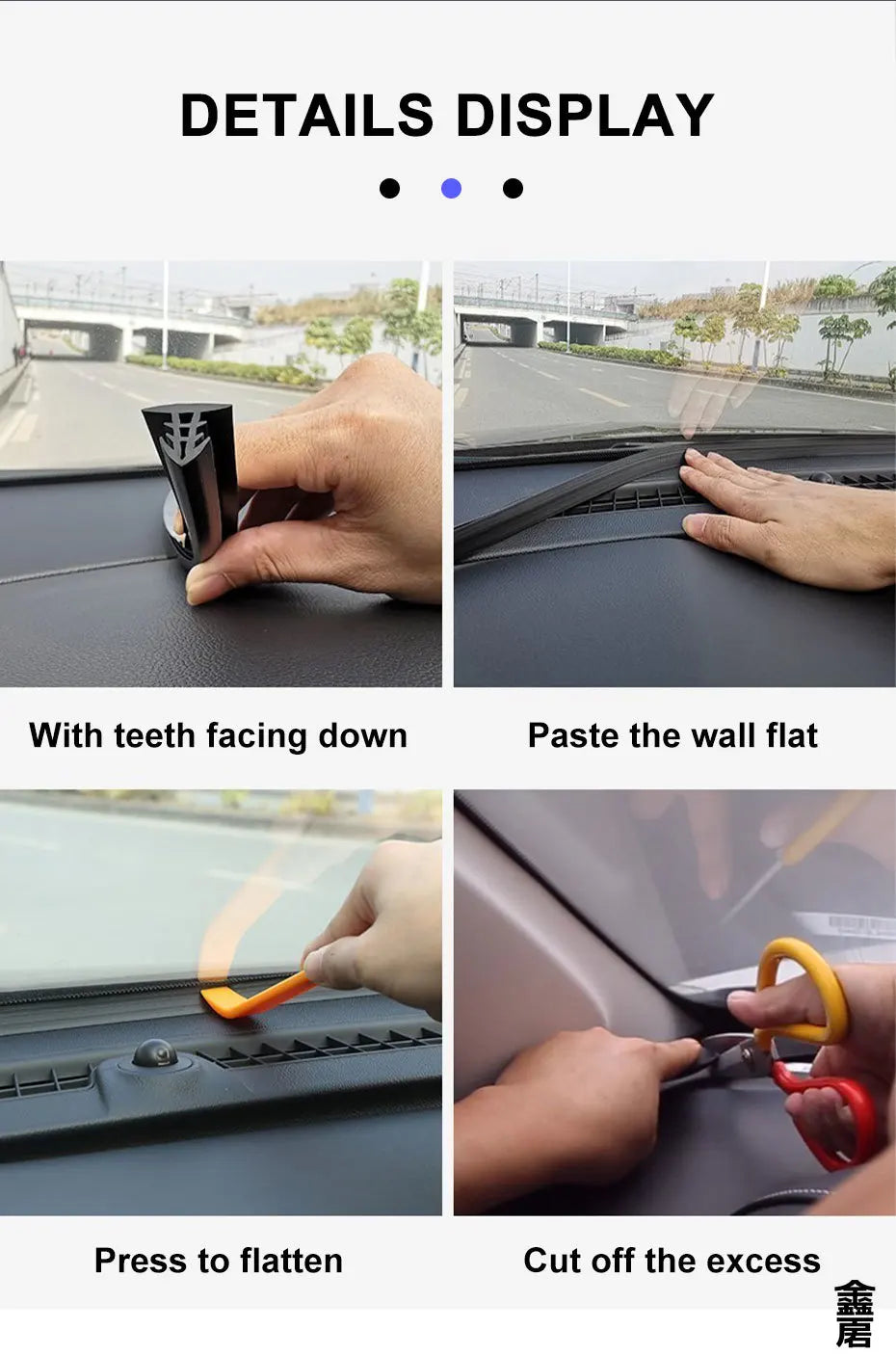 1.6m Auto Dashboard Sealing Strip Universal Car Sticker Rubber Seals Noise Insulation for Weatherstrip Car Accessories