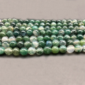 1strand/lot Moss Grass Agat Natural Stone Round Loose Green Beads For jewelry Making 4/6/8/10MM DIY Bracelet Bulk Wholesale