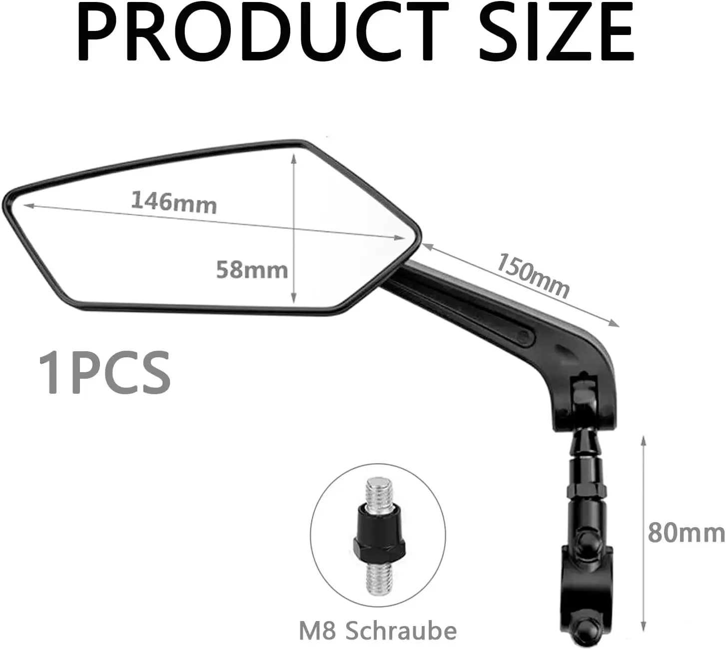 360-Degree Rotating Bike Mirrors for Handlebars with Scratch-Resistant Glass Lens Universal Safe Riding Rear View Mirrors