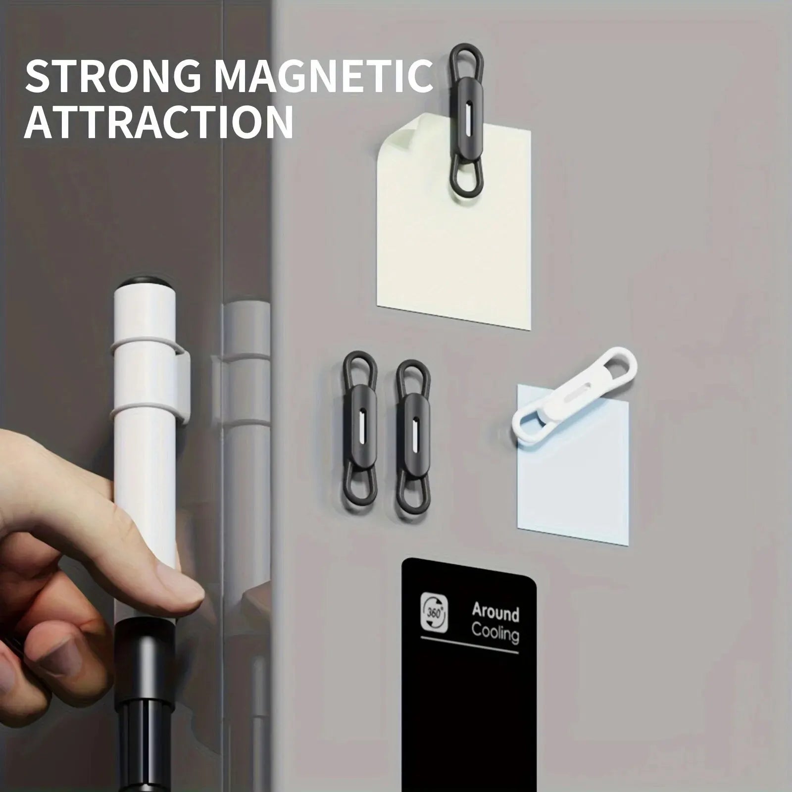 Magnetic Pen Holder Office Whiteboard Adhesive Pencil Hooks Adjustable Silicone Magnet Marker Holder For Refrigerator Blackboard