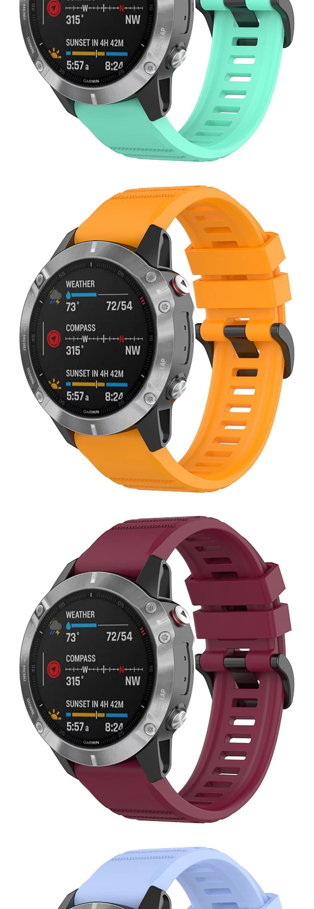 20 22 26mm Silicone Strap for Garmin Fenix 6 6X Pro 6S 7S 7 7X 5S 5 5X Plus 965 Epix Pro Gen2 47 51mm Watchband QuickFit Correa
