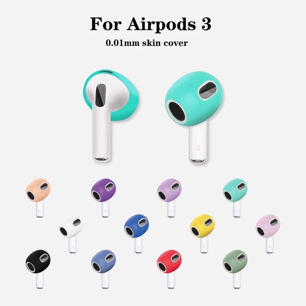 R Silicone Ear Pads For Apple Airpods 3rd Wireless Earphones Protective Case Caps Covers Airpods3 Earpads Eartips 2pcs/Pair