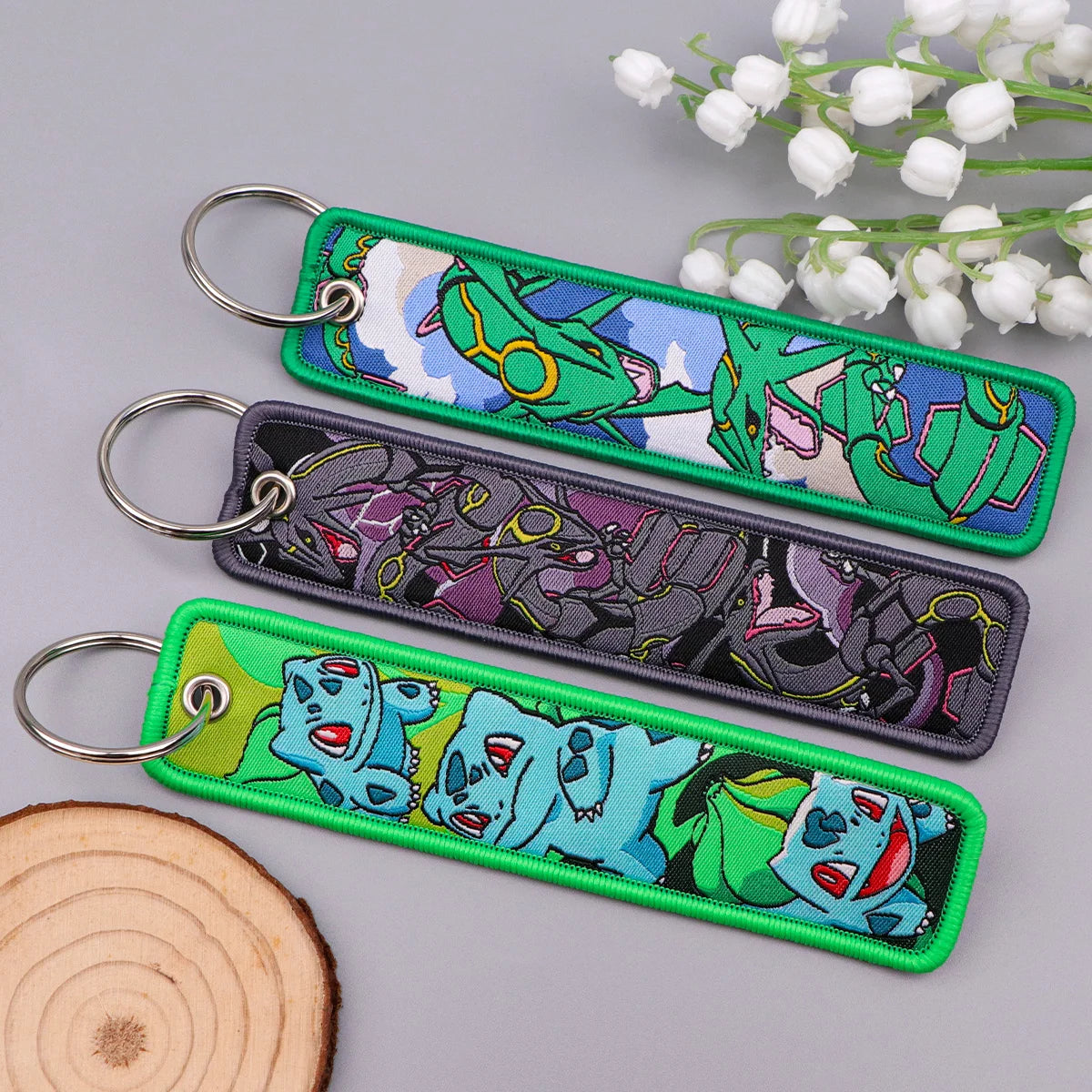Cute Anime Elf Embroidery Key Fobs Cool Game Key Tags Keychains for Motorcycles Cars Fashion Key Rings Accessories Gifts 1pcs