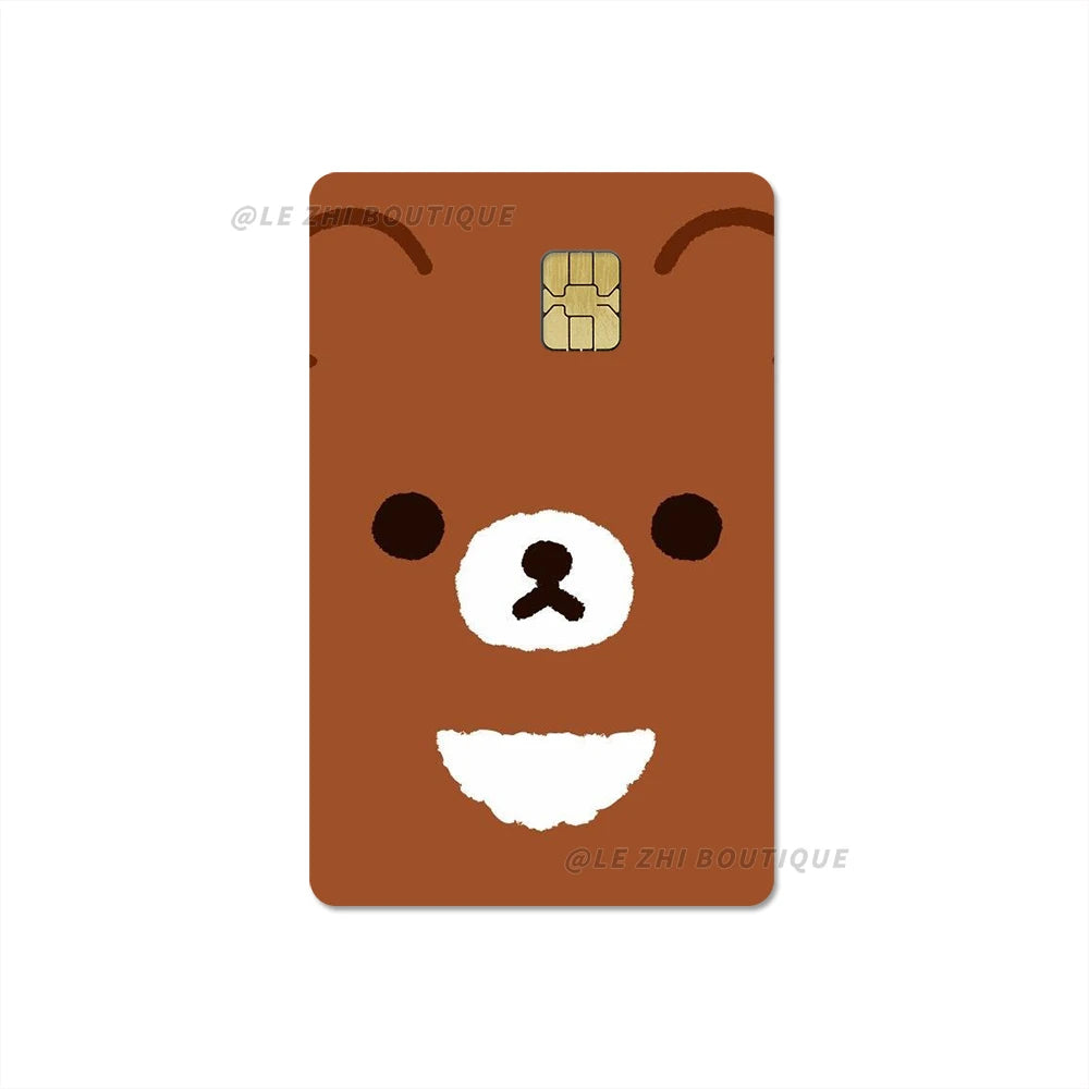 Japan Anime Cute Cartoon Bear Credit Debit Card Sticker Kawaii Bus Pass Diy Waterproof Small Chip Film Sticker Decoration