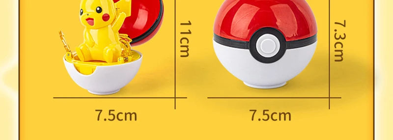 Funny Pokemon Transformation Cartoon Model Pokeball Pikachu Toys Scalable Anime Figure Dolls Model Ornaments Kids Birthday Toys