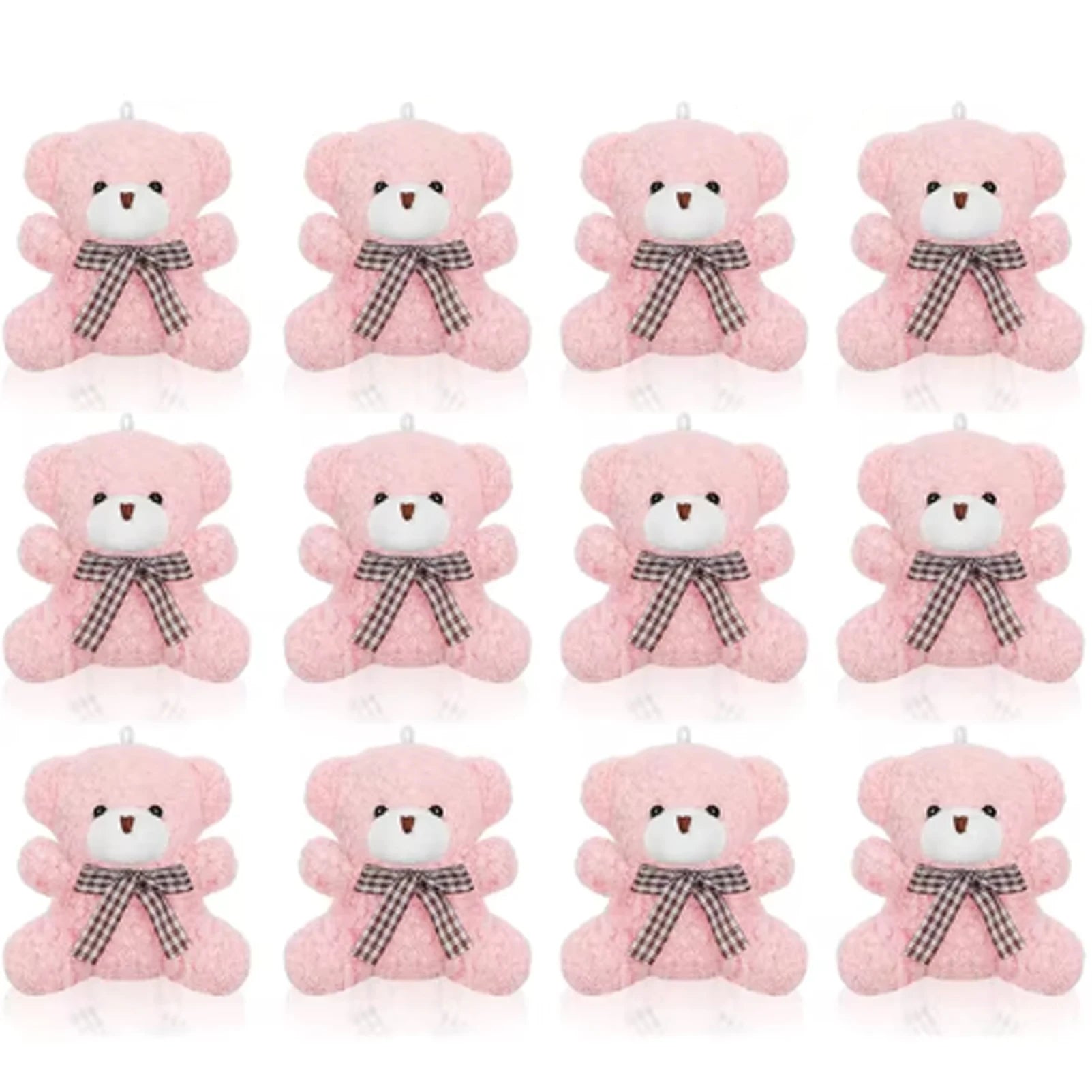 12pcs Bear Baby Shower Favors For Guest Mini Toy Bear Keychains Thank You Tags Organza Bag Baby Shower Gifts Birthday Parties