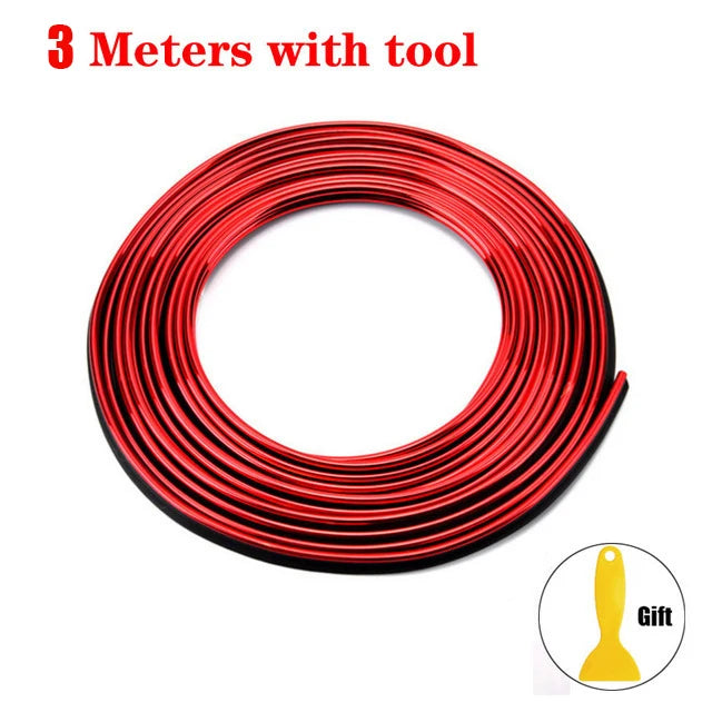 Car Moulding Decoration Flexible Strips1/3/5M Interior Auto Mouldings Car Cover Trim Dashboard Door Edgein Car-styling Universal