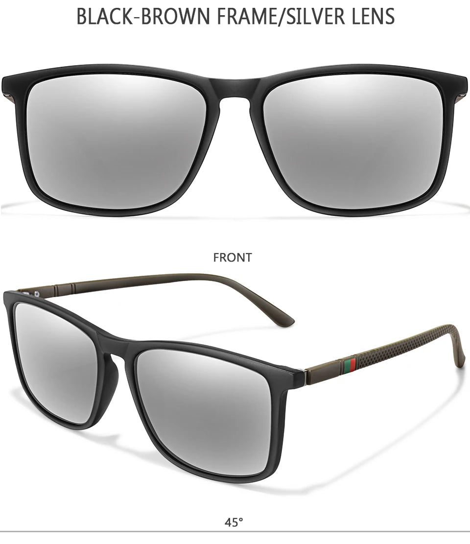 Men Women Fashion Cycling Sun Glasses  Travel Driving Fishing Male Eyewear UV400 Luxury Square Vintage Polarized Sunglasses