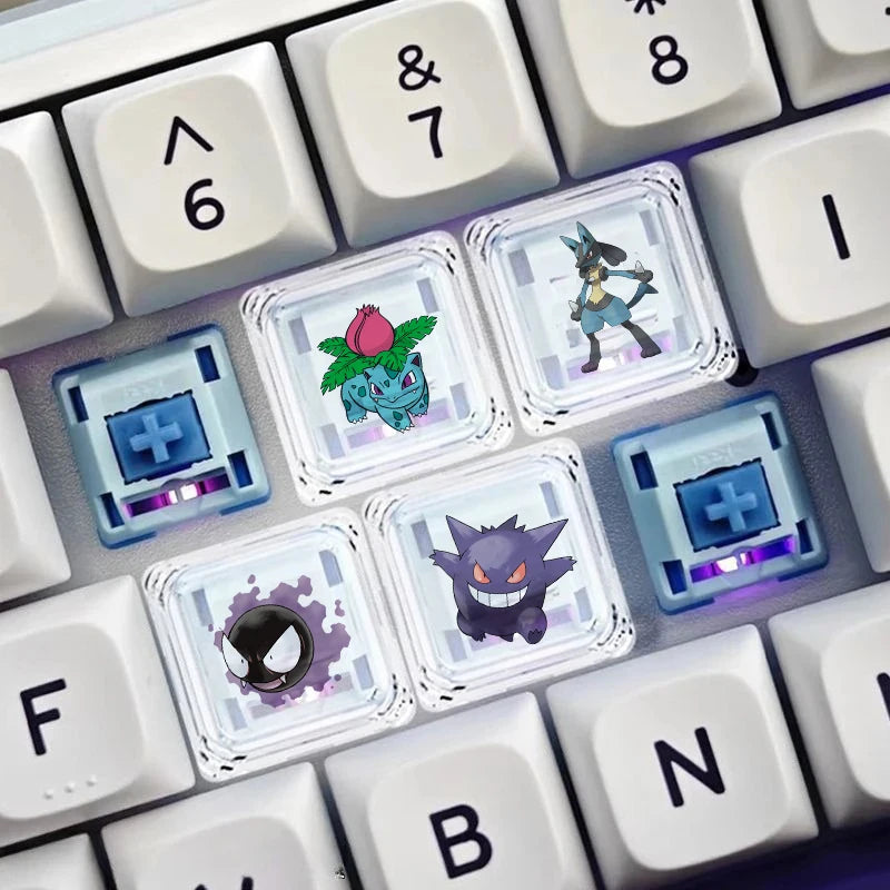 Cross mechanical keyboard personalized anime keycap single Charmeleon Blastoise Eevee transparent cartoon keycap