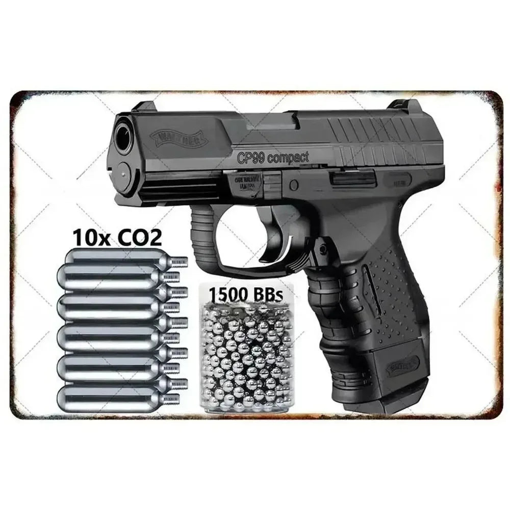 Cool Gun Poster Metal Tin Sign Man Cave Set 4 Vintage Firearm Wall Art Military Decor Bar Bedroom Garage