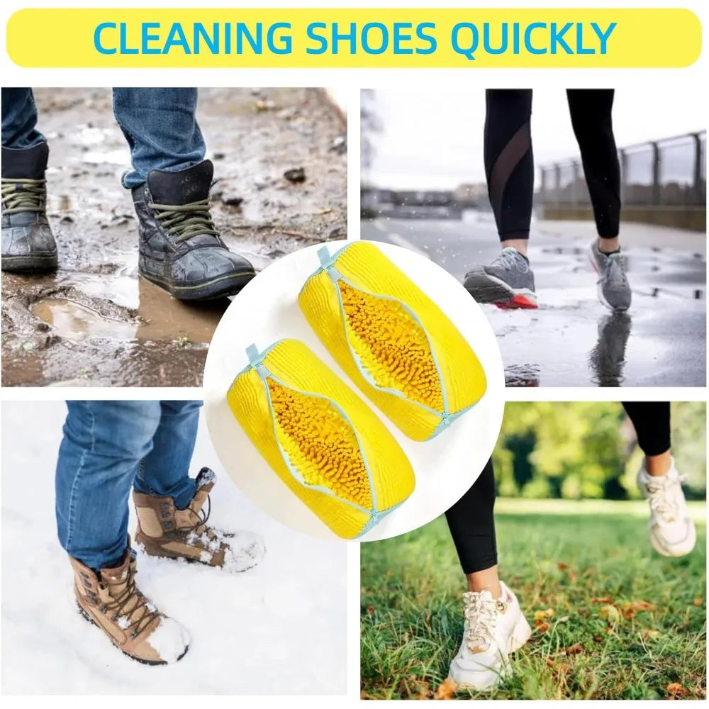 Durable Mesh Shoe Wash Bag with Zipper Rich Fluff Inside Protects Sneakers Casual Shoes in Washer Dryer Travel Storage Organizer