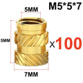 Heat Embedment Inserting Nuts M3 M4 M5 Threaded Knurled Brass Hot Melt Screw Nut For 3D Printer Voron 2.4 And Others