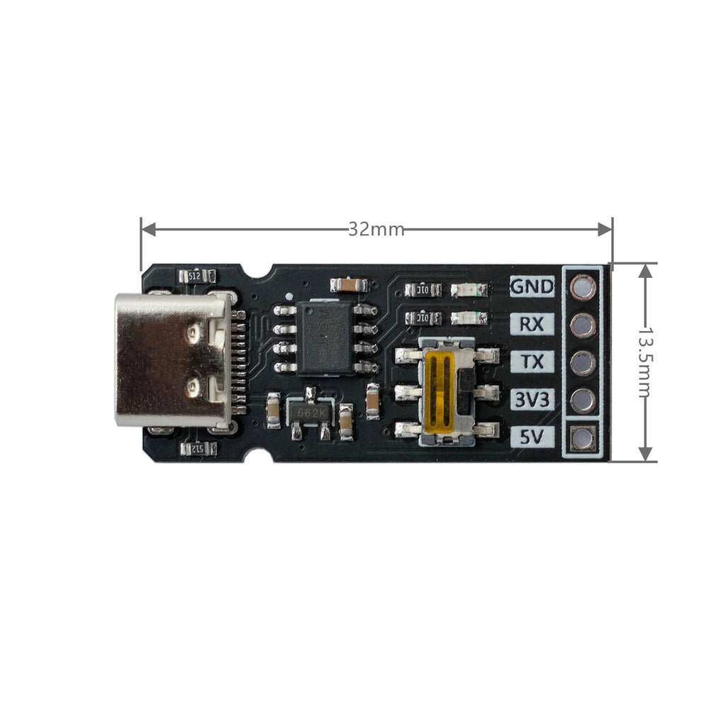 CH340N TYPE-C USB To UART TTL / USB TO Serial Port Communication Module 3.3V 5V Level RX/TX Download Debugging Tools Brush Line