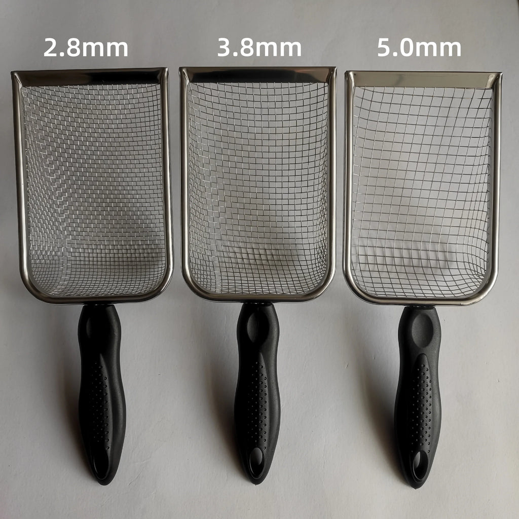 Cat Litter Shovel Stainless Steel Reptile Sand Substrate Shovel Clean Up Feces Fine Mesh Sifter For Bedding Cat Litter Scoop