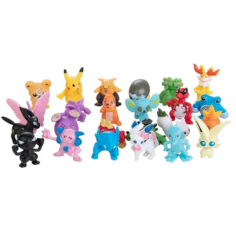 24-144pcs Pokemon Figure Model  Pikachu Anime Dolls 2-3CM Ornamental Decoration Not Repeating Mini Model Toy Christmas Gift