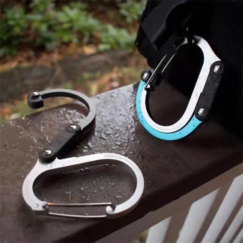 Multifunctional Aluminum Alloy D-Type Carabiner Clips Rotatable Quick-Hanging Utility Hooks for Camping Outdoor Sports