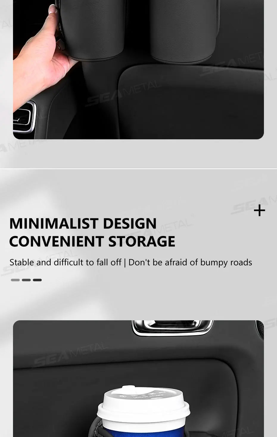 SEAMETAL Universal Car Door Cup Holder Box Back Clip Design Drink Rack Storage Bin Car Seat Back Water Cup Box Organizer Pocket
