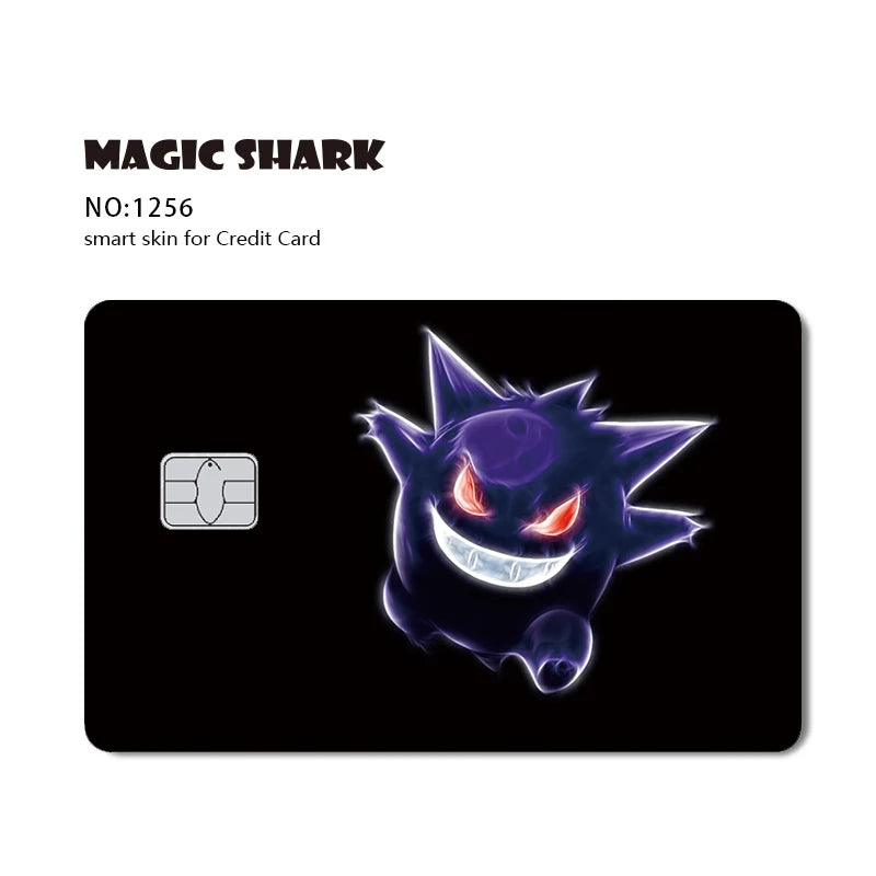 Maigc Shark Cute Pokemons Mewtwo Eevee Pikachu Gengar Sticker Film Cover for Debit Credit Card No Fade