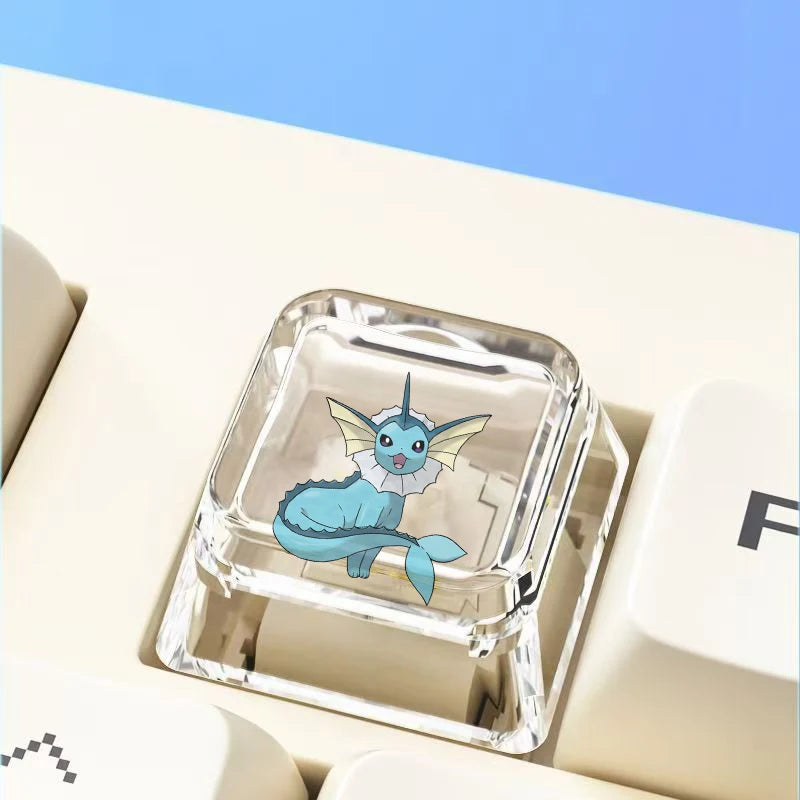 Cross mechanical keyboard personalized anime keycap single Charmeleon Blastoise Eevee transparent cartoon keycap
