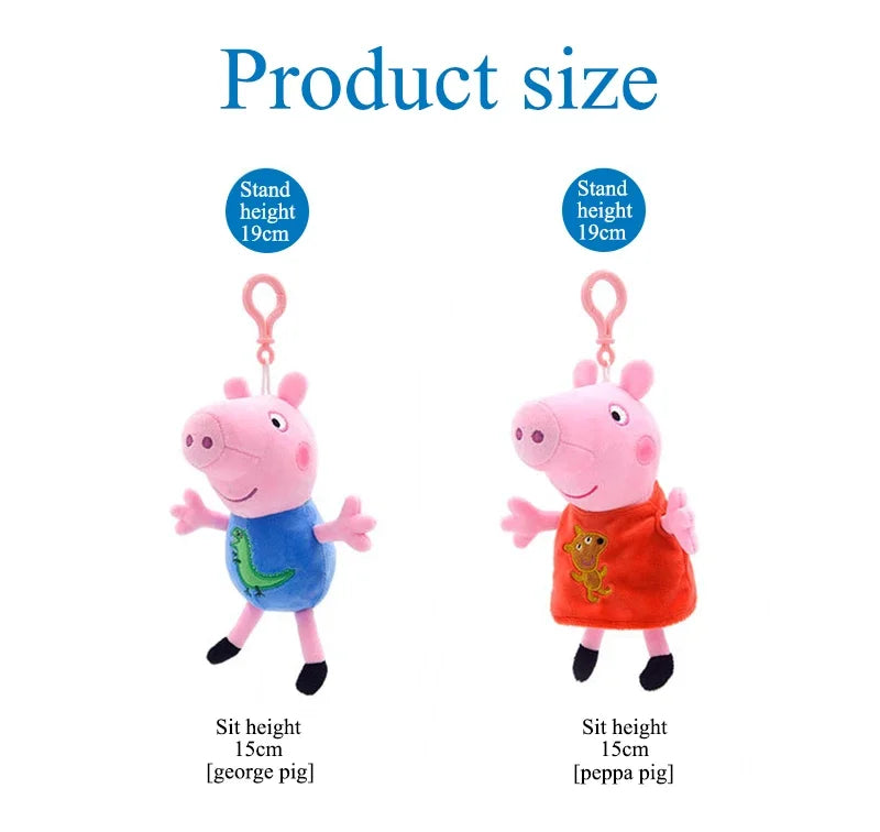 19cm Original Peppa Pig Plush Toys George Eddie Bear Mr Dinosaur Cartoon Anime Figure Stuffed Plush Toys Kids Christmas Gift Toy
