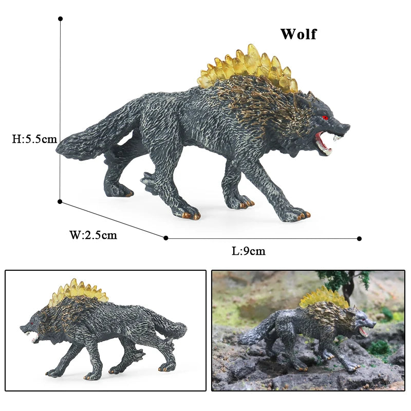 Oenux Original Savage Dinosaurs Myth Dragon Animals Model Fire Bull Octopus Monster Crab Action Figures Kids Collection Toy Gift