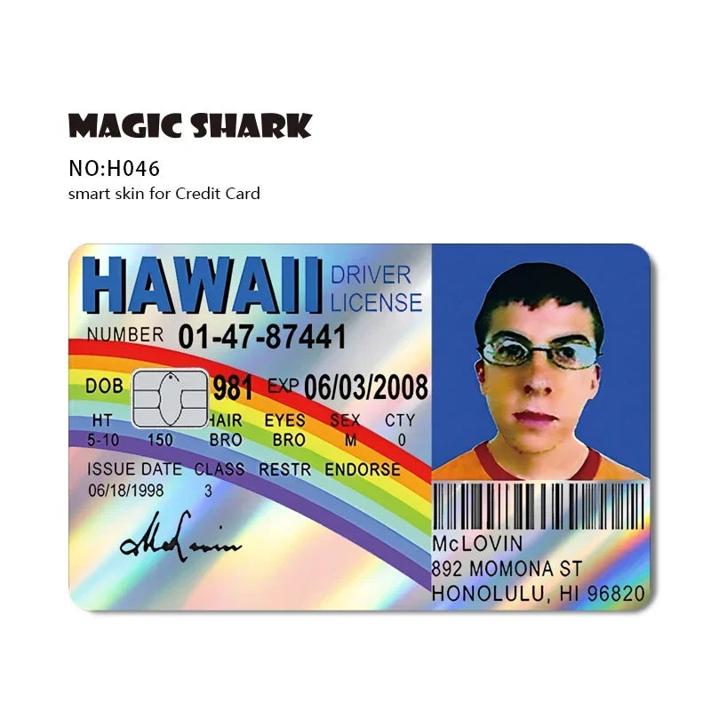 Magic Shark Mcloving Spider Anime Shinny Laser Holographic Matte Skin Film Sticker for Debit Bank Credit Card