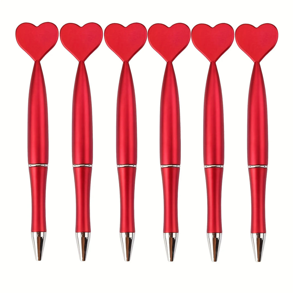 12pcs Valentine's Day Heart Shape Pens Black Gel Ink Rollerball Pens for Office School Supplies Gift Kids Ballpoint Pens