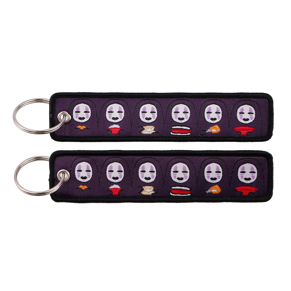 Anime Movie Embroidery Key Fobs White Dragon Key Tags Keychains for Motorcycles Cars Keyring Cosplay Accessories Fans Gifts