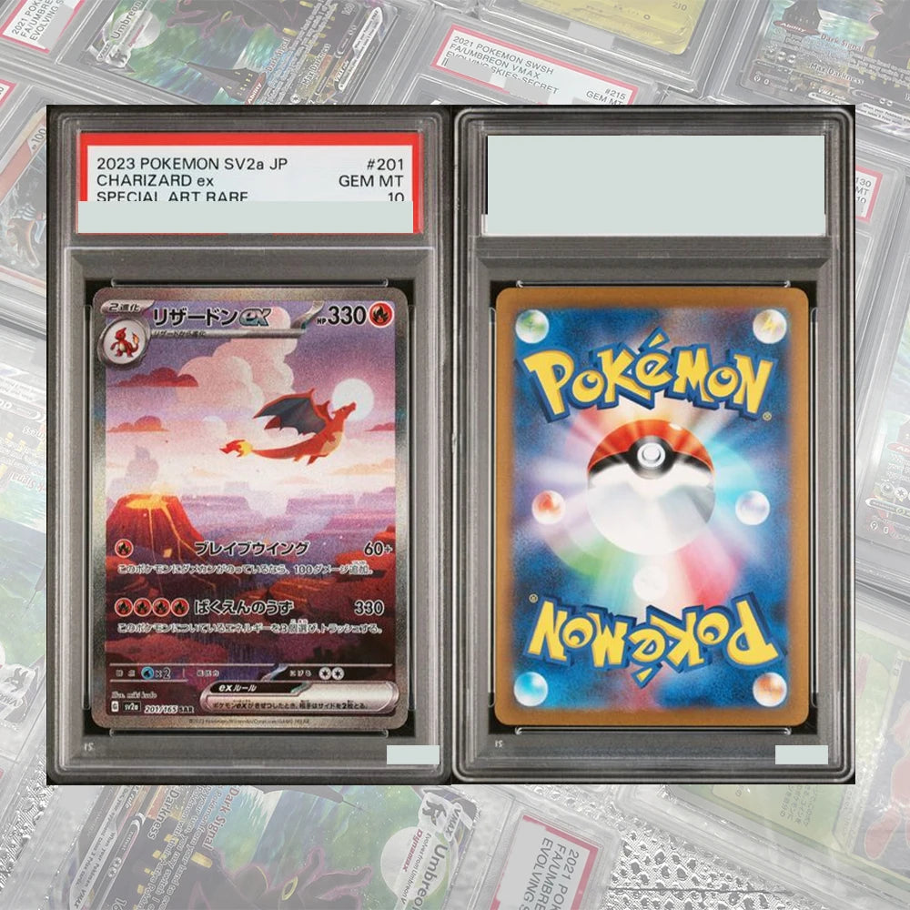 DIY Proxy PTCG Graded Collection Card SV4a JP Mew Ex Charizard Ex Special Art Rare GEM MT 10 Card Holographic Labels Child Gift