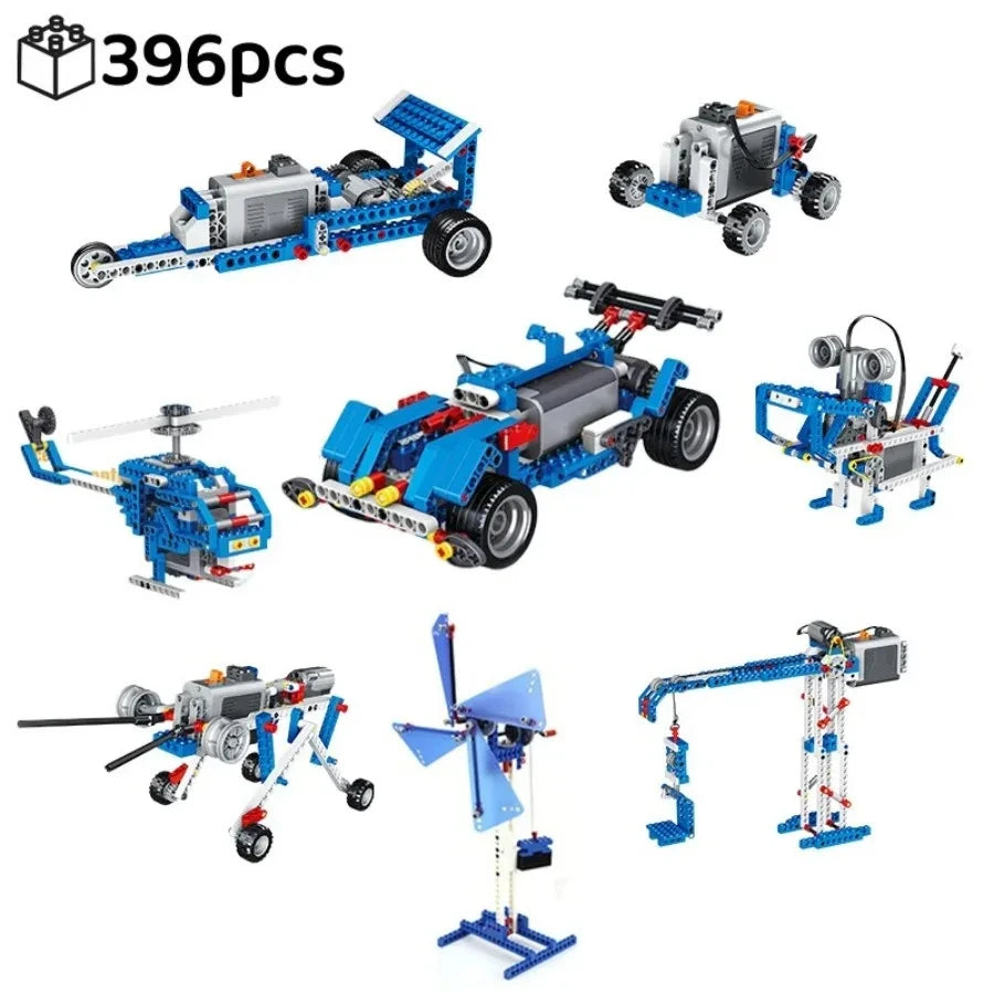 [Motor+Battery Box] 9686 Technology Building Block Set Gear Transmission Principle Model Children's Puzzle Toy Building Blocks