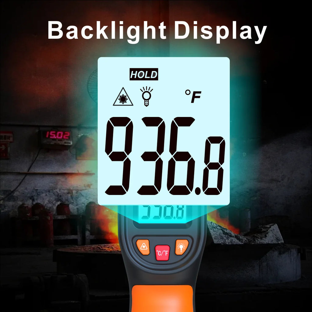 NJTY T600 Infrared Thermometer Handheld Heat Temperature  For Cooking Tester Pizza Oven Grill & Engine - Laser Surface Temp Read