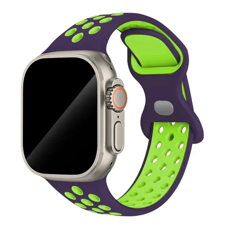 Original Sport Strap for Apple Watch Band 46mm 49mm 45mm 44mm 38 42mm Colored Particles Rubber Band IWatch Ultra 10 9 8 7 6 5 SE